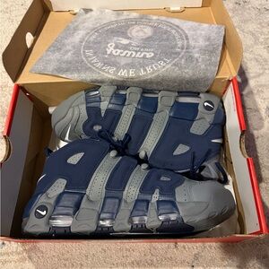 Nike Air More Uptempo Cool Grey Midnight Navy Sneakers Men’s 10.5 NWT Deadstock